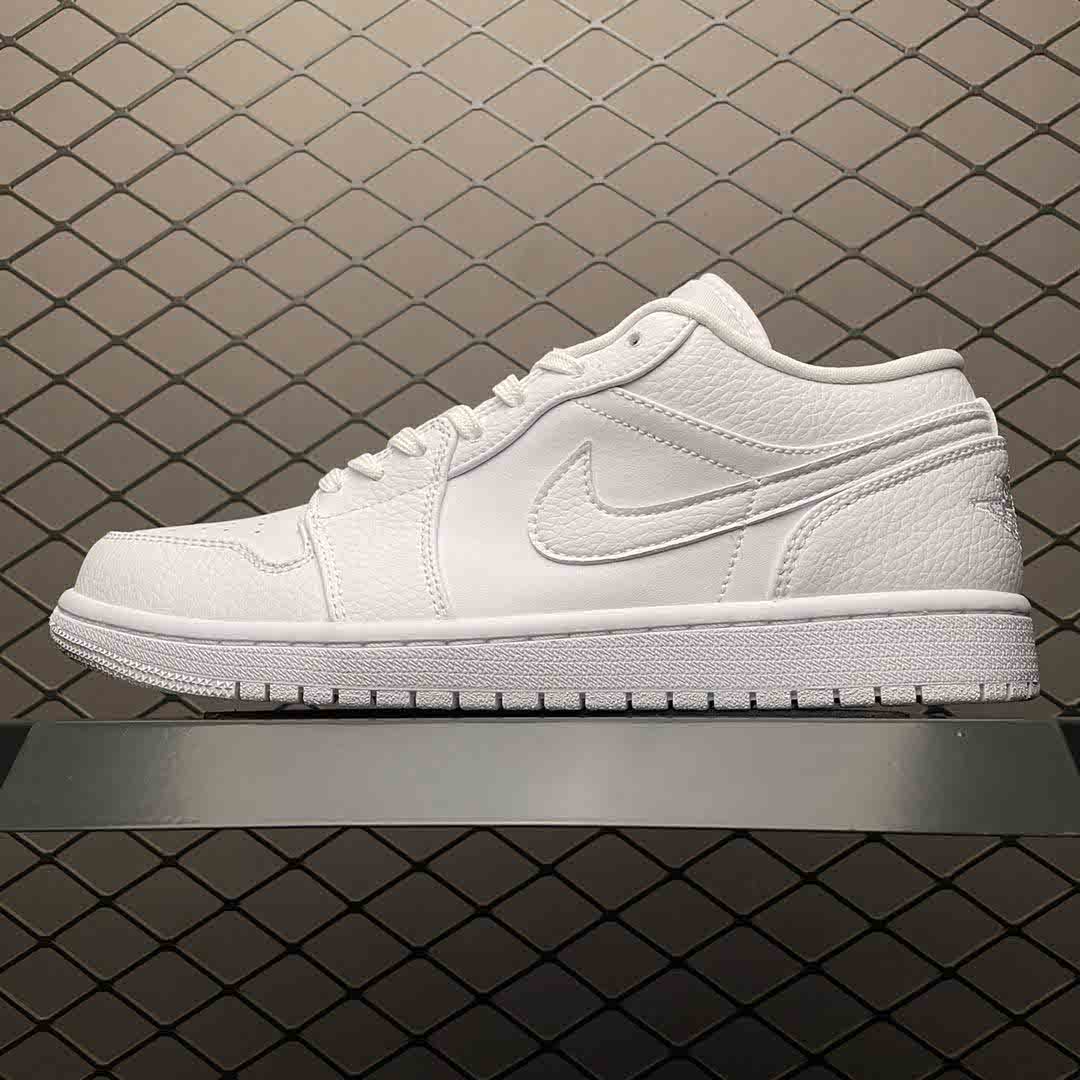 Triple White Tumbled Leather